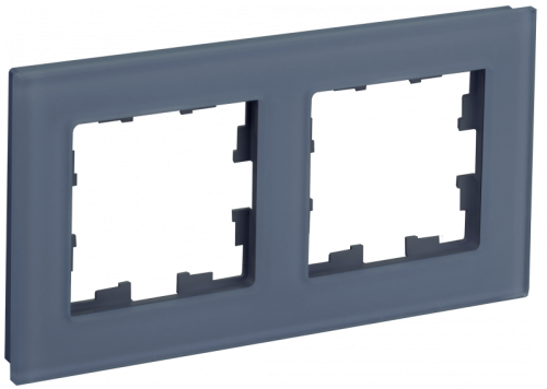 BRITE Рамка 2-мест. РУ-2-2-Бр стекло маренго матовый IEK | код BR-M22-G-31-K35 | IEK