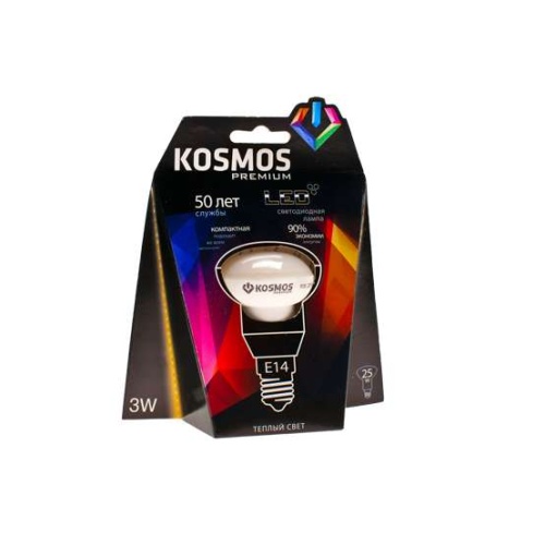 Лампа светодиодная KOSMOS premium 3Вт REFLECTOR 39мм E14 230В 3000К Космос KLED3wR39230vE1427 Лампа светодиодная KOSMOS premium 3Вт REFLECTOR 39мм E14 230В 3000К Космос KLED3wR39230vE1427