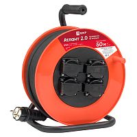 Удлинитель на катушке "Атлант 2,0" 4 гнезда 50м с заземлением КГ 3*1,5 16А/3,5кВт IP44 PROxima | код UKA02-16-315R-4-50-IP44 | EKF