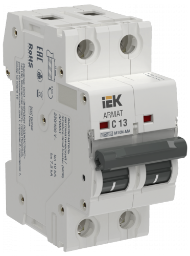ARMAT Авт. выкл. без тепл. расц. M10N-MA 2P C 13А IEK | код AR-M10N-MA-2-C013 | IEK