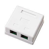 REXANT Розетка комбинированная внешняя, RJ-45(8P-8C) + RJ-11(6P-4C), UTP неэкранированная | код 03-0120 | REXANT