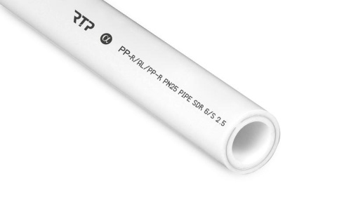 Труба PPR 40х6.7 PN25 армир. алюм. бел. (дл.2м) | код 16204 | RTP