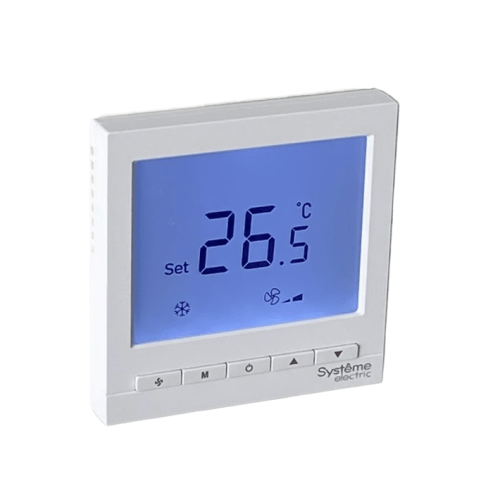 Термостат комнатный цифровой, для 4тр 3ск FCU и 2-поз.клап, 1UI 5DO Modbus ~220В бел BS | код RTF4IML | Systeme Electric фото 3