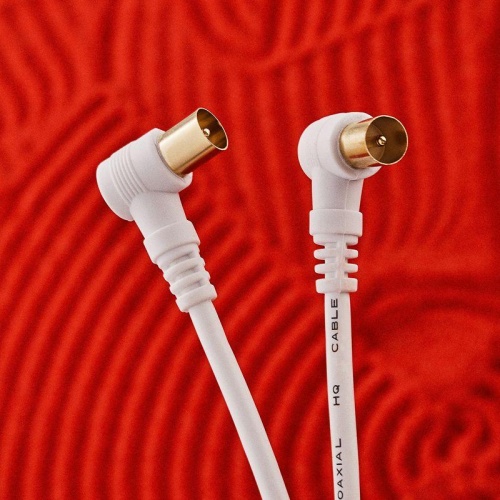 Шнур ТВ штекер - ТВ штекер, угловой, длина 1,5 метра, белый, | код 18-0112 | REXANT фото 4 Шнур ТВ штекер - ТВ штекер, угловой, длина 1,5 метра, белый, | код 18-0112 | REXANT фото 4