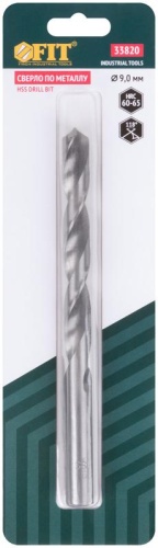 Сверло по металлу HSS полированное в блистере 9.0мм FIT 33820 фото 3 Сверло по металлу HSS полированное в блистере 9.0мм FIT 33820 фото 3