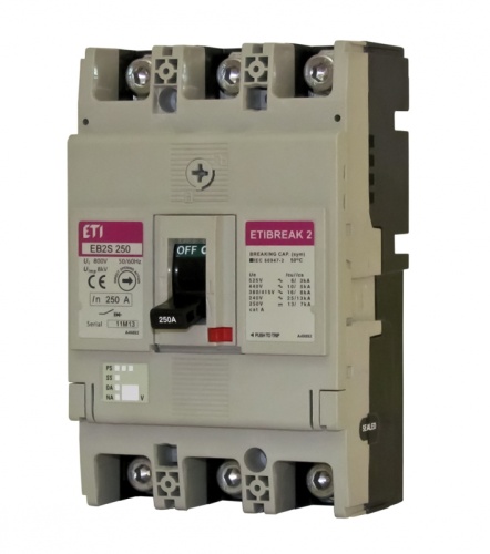 Авт. выключатель EB2S 250/3HF 200A (40kA, фикс./фикс.) 3P | код 004671864 | ETI