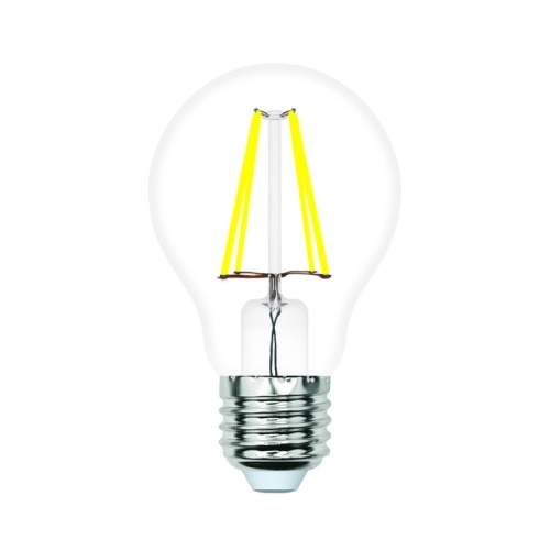 Лампа светодиодная LED-A60-6W/3000K/E27/CL/SLF . Форма A, прозрачная. Теплый белый свет (3000K). ТМ Volpe | код UL-00008298 | VOLPE