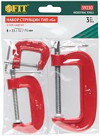 Струбцины ''мини'' тип ''G'', набор 3 шт 1'', 2'', 3'' | код 59230 | FIT