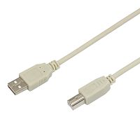 Кабель USB (шт. USB B - шт. USB A) 3 метра, серый REXANT | код 18-1106 | REXANT