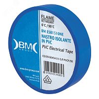 Изолента ПВХ 15 мм х 10 м, цвет синий | код BM-ESB1510BL | BM Group