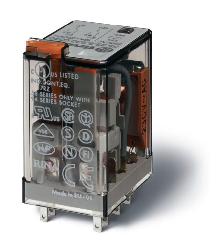 Реле миниатюрное 2CO 10А кат. 230В AC RTI | код 553282300000 | FINDER