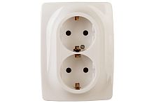Розетка 2X2P+E Schuko, 16A-250В, винт, | Код. Б0029239 | ЭРА