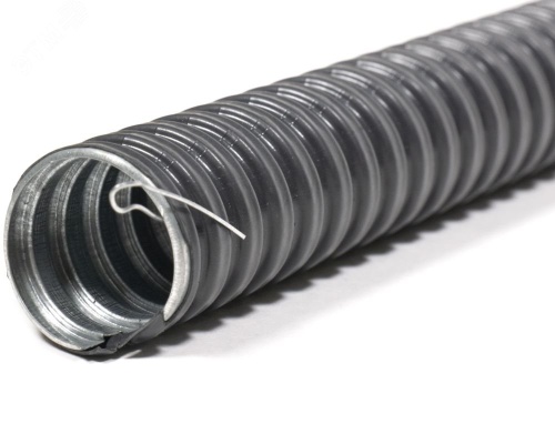 Металлорукав в ПВХ изоляции МРПИ НГ 10 черный с протяжкой | код zeta44400 | ЗЭТАРУС