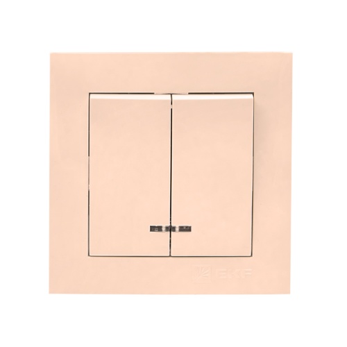 Валенсия выключатель 2-кл, 10А кремовый с индикатором PROxima | код EWV10-123-20 | EKF Валенсия выключатель 2-кл, 10А кремовый с индикатором PROxima | код EWV10-123-20 | EKF