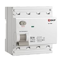 Выключатель дифференциального тока ВД-100N 4P 32А 100мА тип AC эл-мех 6кА PROXIMA EKF | код E1046M32100 | EKF