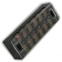 Клеммная колодка винтовая с крышкой RUICHI TB-3506, 12 контактов, М4, 35 А, 600 В, 8 AWG, 10 мм2, корпус пластик модифицированный | код 65282 | Ruichi