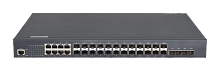 Управляемый коммутатор L2+ GIGALINK, 24 порта 100/1000BaseX SFP(8 Combo), 4 порта 1/10GE SFP+ | код GL-SW-G201-28SC | GIGALINK
