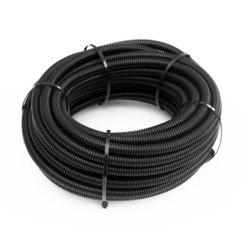 Труба гофрированная ПА негорючая (НГ) стойкая к ультрафиолету разрезная черная dвн 9,8 мм, dнар 13,2 мм (25м/уп) | код PR02.0327 | Промрукав