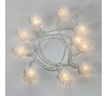 Гирлянда светодиодная "Шишки" 1.5м 10LED тепл. бел. провод прозр. 2хAA (батарейки не в комплекте) | код 303-098 | Neon-Night