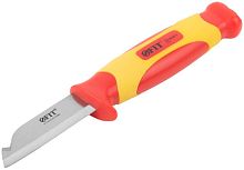 Нож изолированный 1000В нерж. сталь 190мм лезвие 68мм прорезин. ручка FIT 10607