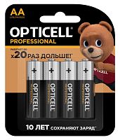 Элемент питания алкалиновый AA/LR6 (блист. 4шт) Professional | код 5052001 | Opticell