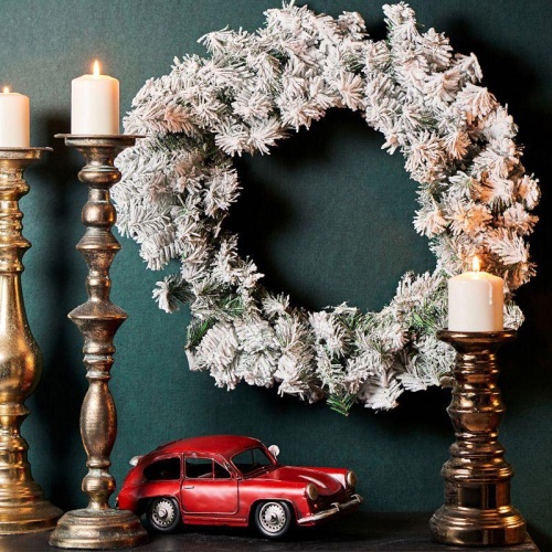 Венок еловый заснеженный d60см IP44 ПВХ Neon-Night 307-148 фото 2