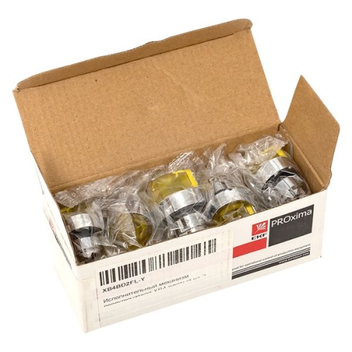 Исполнительный механизм переключателя ХB4 желтый на 3 положения с фиксацией, с подсветкой с короткой ручкой PROxima | код XB4BD3FL-Y | EKF фото 4