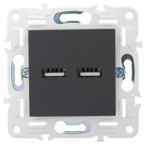 SKANDY Роз. USB A+A 3,1А SK-R15G граф. IEK | код SK-U21-D31-K53 | IEK фото 2