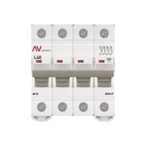 Выключатель автоматический AV-10 4P 40A (L) 10kA EKF AVERES | код mcb10-4-40L-av | EKF фото 5 Выключатель автоматический AV-10 4P 40A (L) 10kA EKF AVERES | код mcb10-4-40L-av | EKF фото 5