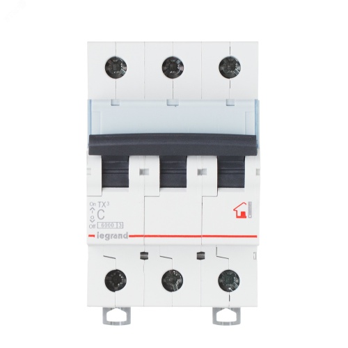 Выключатель автоматический трехполюсный 20А B TX3 6kA/10kA | код 403889 | Legrand