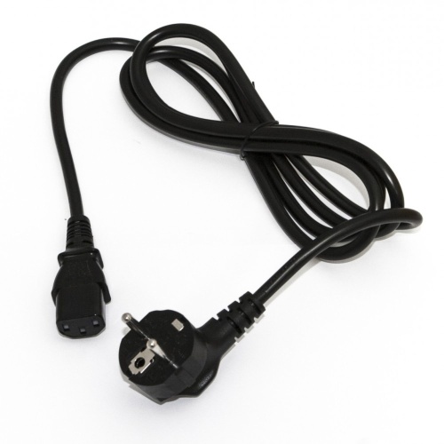 Кабель питания компьютера Shucko + C13 3x0.75 10A угловая вилка 1.0 м | код 39342 | Hyperline