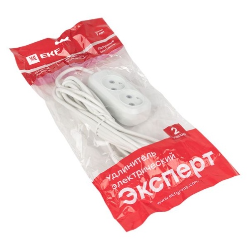 Удлинитель "Эксперт" 2 гнезда 5 метров 10А/2,2кВт без заземления ПВС 2х0,75 PROxima | код UBA10-275-2-05 | EKF фото 3