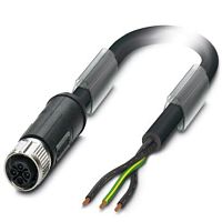 Силовой кабель SAC-3P- 5,0-PVC/M12FSS PE | код 1411646 | PHOENIX CONTACT