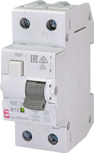 Диффер. автоматический выкл. KZS-2M B 13/0,3 тип AC (10kA) | код 002173303 | ETI