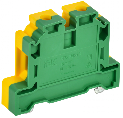 Колодка клеммная CTS-PEN земля 16мм2 желто-зеленая IEK | код YCT11-00-K52-016 | IEK