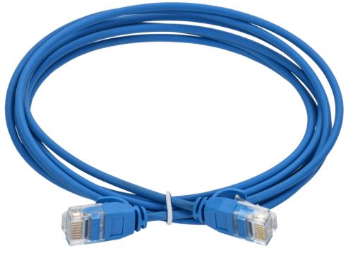 ITK Коммутационный шнур кат.5E UTP LSZH 1,5м slim язычок син | код PC03-C5EUL-1M5-SL-WT | ITK by IEK