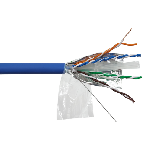 Кабель LANMASTER FTP, 4 пары, кат. 6, с перегородкой, 250Mhz, LSZH, синий, 305 м | код LAN-6EFTP-LSZH-BL | LANMASTER