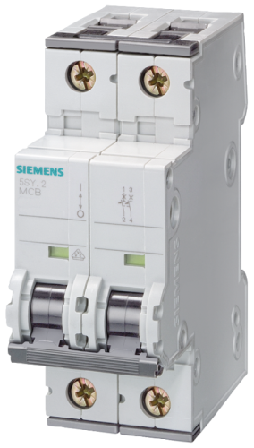 Выключатель автоматический модульный 2п C 2А 6кА | код 5SY62027 | Siemens