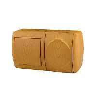 Ната Выключатель +розетка с/з с/кр ольха гориз | код 710-0700-170 | LEZARD