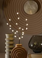 Ветвь иммитация 45см черн. шар. 20LED 2хАА (не в компл.) | код KOC_INT-B123 | КОСМОС