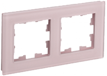 BRITE Рамка 2-мест. РУ-2-2-Бр стекло розовый матовый IEK | код BR-M22-G-31-K14 | IEK