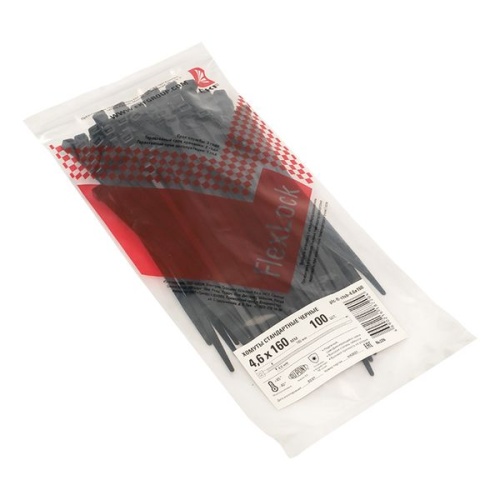 Хомут P6,6 стандартный (ч), 4,6x160 (100шт) FlexLock PROxima | код plc-fl-ctsb-4.6x160 | EKF фото 3