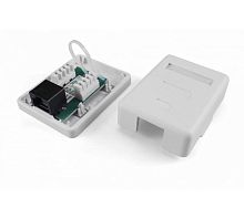 Розетка компьютерная SB1-1-8P8C-C5e-WH RJ-45(8P8C) кат 5e одинарная внешняя | код 430230 | Hyperline