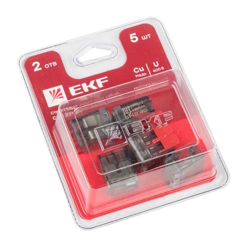 Клемма СМК 221-412 2 отверстия 0,2-4,0 мм2 блистер (5шт,) PROxima | код plc-smk-221-412b | EKF фото 2