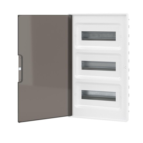 Щиток встраиваемый 36мод. FRAME для полых стен с тонированной дверцей с 4 шинами PEN (2шт на 8 отверст. и 2шт на 10 отверст.) бел. DKC F36B3WD фото 3