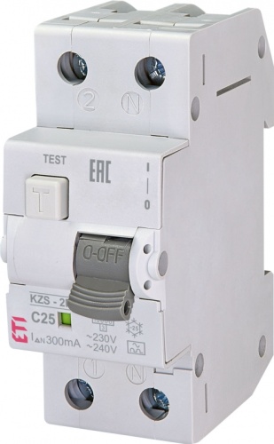 Диффер. автоматический выкл. KZS-2M C 25/0,3 тип A (10kA) | код 002173426 | ETI