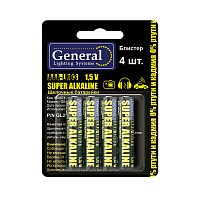Батарейка GBAT-LR03 AAA щелочная 4pcs/blister (4/48/576) | код 800574 | GENERAL