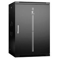 Cabeus SH-05F-18U60/35m-BK Шкаф телекоммуникационный настенный 19 18U 600x350x901mm (ШхГхВ) дверь металл, цвет черный (RAL 9004) | код 8607c | Cabeus