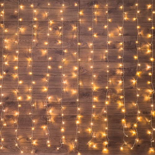 Гирлянда Светодиодная Дождь 3х2 м 240 LED, прозрачный ПВХ, с контроллером, теплое белое свечение NEON-NIGHT | код 235-096 | NEON-NIGHT