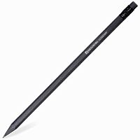 Карандаш чернографитный BRAUBERG, 1 шт., Black Jack, НВ, черное дерево, с резинкой, корпус черный, заточенный, 180609 | код 180609 | BRAUBERG